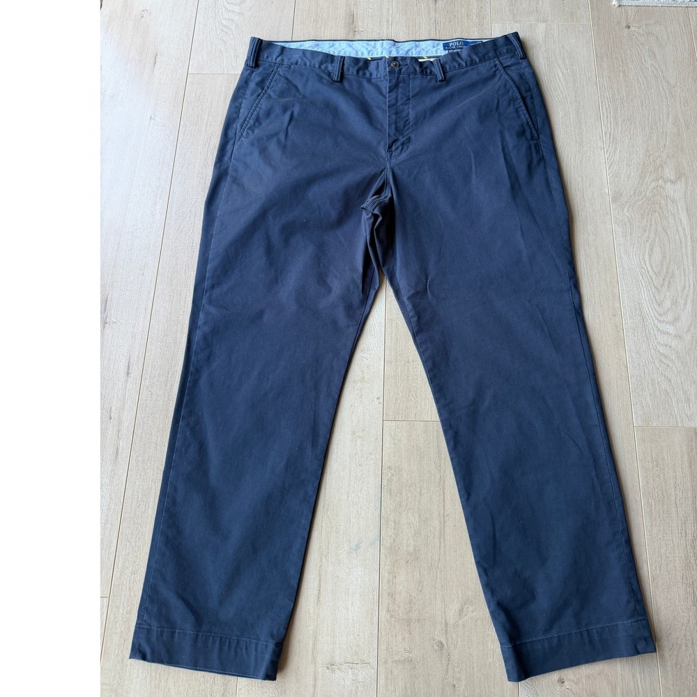 Polo Ralph Lauren Mens Navy Blue Stretch Straight Fit Chino Pants 40x30